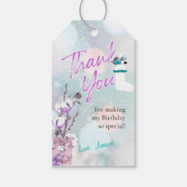 Winterkerstfeest Snowfall Party Dank u Label Cadeaulabel