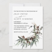 Winterkerstfeest Waterverf bruiloft Kaart (Voorkant)