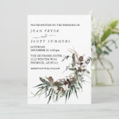 Winterkerstfeest Waterverf bruiloft Kaart (Staand voorkant)