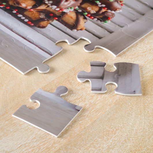 Winterkerstfeestdag feestelijke warme chocolade Mo Legpuzzel (Zijkant)