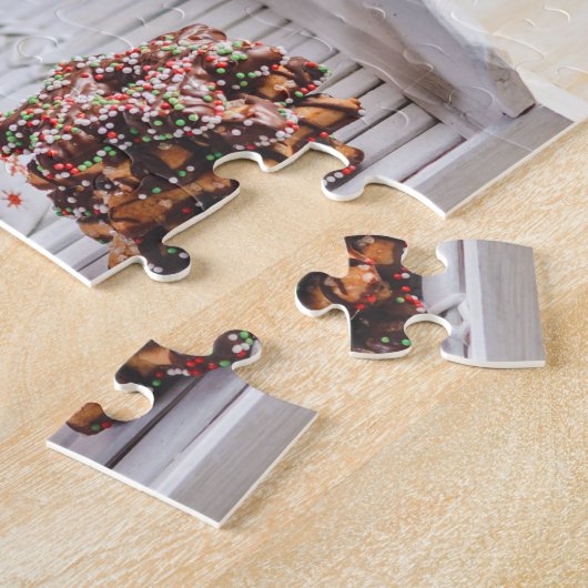 Winterkerstfeestdag feestelijke warme chocolade Mo Legpuzzel (Zijkant)