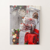 Winterkerstfeestdag feestelijke warme chocolade Mo Legpuzzel (Verticaal)