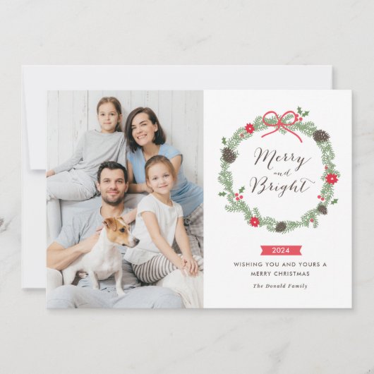 Winterkerstfeestdag fotokaarten feestdagenkaart (Voorkant)