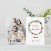 Winterkerstfeestdag fotokaarten feestdagenkaart (Staand voorkant)