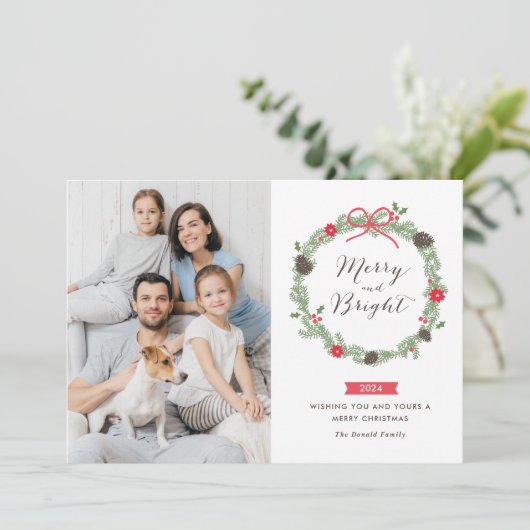 Winterkerstfeestdag fotokaarten feestdagenkaart (Staand voorkant)
