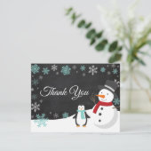 Winterkerstfeestdag Snowflake Dank je wel Bedankkaart (Staand voorkant)