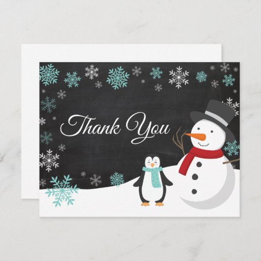Winterkerstfeestdag Snowflake Dank je wel Bedankkaart (Voorkant / Achterkant)
