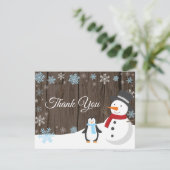 Winterkerstfeestdag Snowflake Dank je wel Bedankkaart (Staand voorkant)