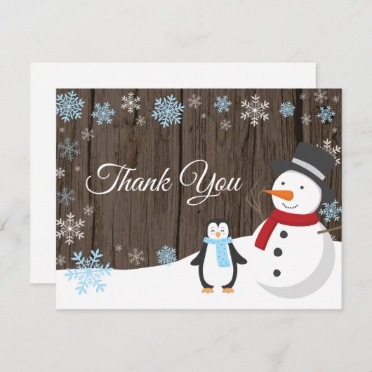 Winterkerstfeestdag Snowflake Dank je wel Bedankkaart (Voorkant / Achterkant)