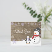 Winterkerstfeestdag Snowflake Dank je wel Bedankkaart (Staand voorkant)