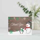 Winterkerstfeestdag Snowflake Dank je wel Bedankkaart (Staand voorkant)