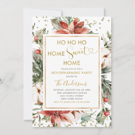 Winterkerstfeestdag uitnodiging voor de opwarming  (Voorkant)