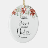 WinterkerstFloral in liefdevol geheugen van pap Keramisch Ornament (Rechts)