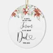 WinterkerstFloral in liefdevol geheugen van pap Keramisch Ornament (Links)