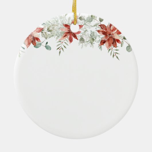 WinterkerstFloral in liefdevol geheugen van pap Keramisch Ornament (Achterkant)