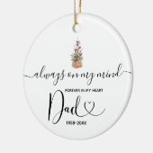 WinterkerstFloral in liefhebbend geheugen Keramisch Ornament (Links)