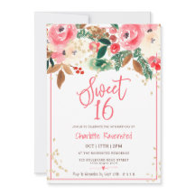 Winterkerstflorale Waterverf foto Sweet 16