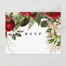 winterkerstfloralen bruiloft rsvp briefkaart