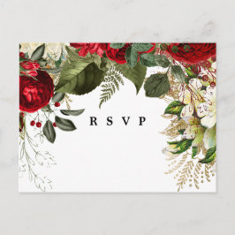 winterkerstfloralen bruiloft rsvp briefkaart