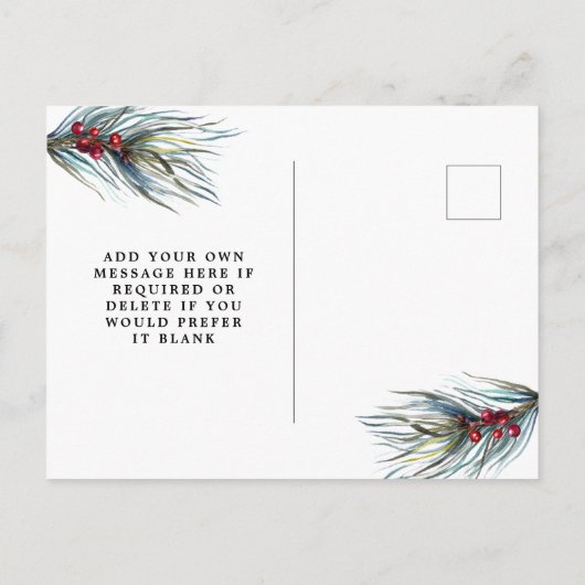 Winterkerstfoto Bewaar de datum briefkaart (Achterkant)