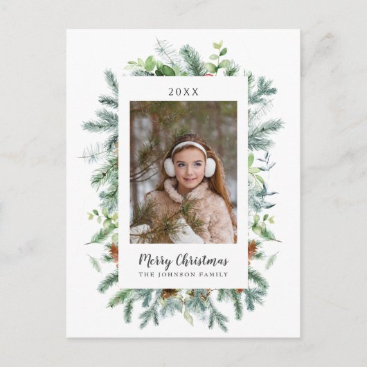 Winterkerstfoto Feestdagenkaart (Voorkant)
