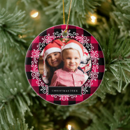 Winterkerstfoto Keramisch Ornament