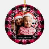 Winterkerstfoto Keramisch Ornament (Voorkant)