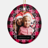 Winterkerstfoto Keramisch Ornament (Links)