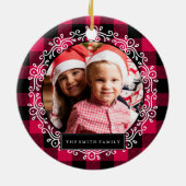 Winterkerstfoto Keramisch Ornament (Achterkant)