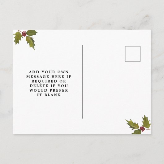 winterkerstfoto redden briefkaart date (Achterkant)