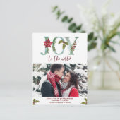 winterkerstfoto redden briefkaart date (Staand voorkant)