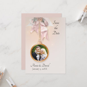 Winterkerstfoto Save the Date Kaart