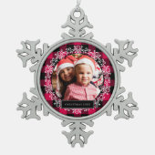 Winterkerstfoto Tin Sneeuwvlok Ornament (Voorkant)