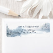 Winterkerstgebergte bomen Landschap sneeuw La Etiket (Insitu)