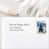 Winterkerstgebergte Trebes Landschap Sneeuw Etiket (Insitu)