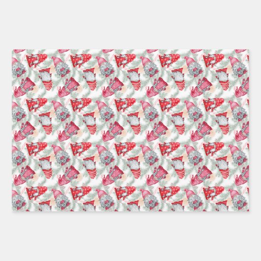 Winterkerstgnomen Inpakpapier Vel (Voorkant 2)