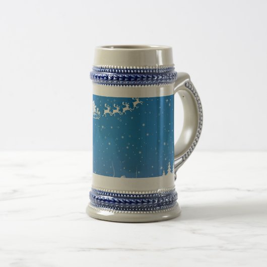 Winterkerstgrijs/blauw 18 oz Stein Bierpul (Voorkant rechts)