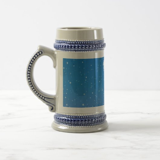 Winterkerstgrijs/blauw 18 oz Stein Bierpul (Links)