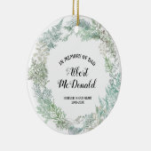 Winterkerstgroen ter nagedachtenis aan papa keramisch ornament (Rechts)