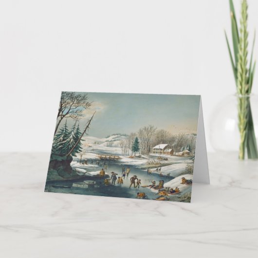  winterkerstkaarten voor kerstfeestdagen feestdagen kaart (Voorkant)