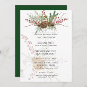 Winterkerstkatholieke bruiloft Nuptial Mass Kaart (Voorkant / Achterkant)