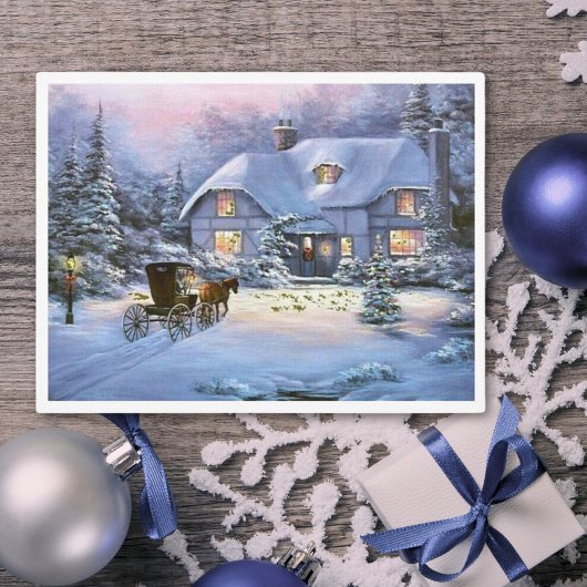 Winterkerstkatoen Feestdagenkaart