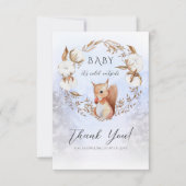 Winterkerstkatoensneeuw Baby shower Dank je wel Bedankkaart (Voorkant)
