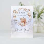 Winterkerstkatoensneeuw Baby shower Dank je wel Bedankkaart (Staand voorkant)