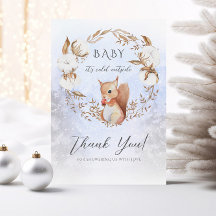 Winterkerstkatoensneeuw Baby shower Dank je wel