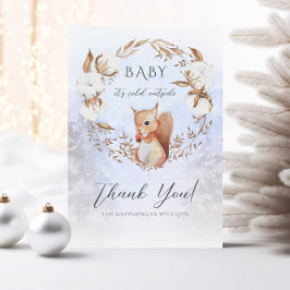 Winterkerstkatoensneeuw Baby shower Dank je wel Bedankkaart