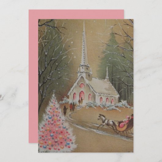  winterkerstkerk feestdagenkaart (Voorkant / Achterkant)