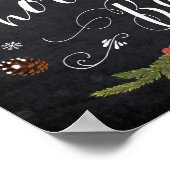 winterkerstkersttjasje met chocoladestaaf poster (Hoek)