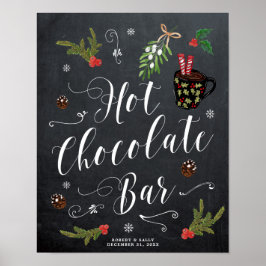 winterkerstkersttjasje met chocoladestaaf poster