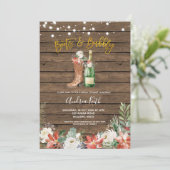 Winterkerstlaarzen en Bubble Vrijgezellenfeest Kaart (Staand voorkant)